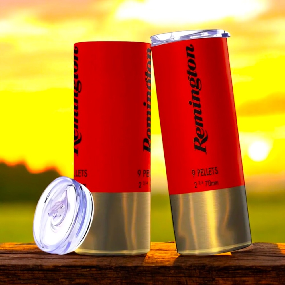 🆕 Remington Bullet Design Stainless Steel Travel Mug with Straw, BPA Free, 20oz